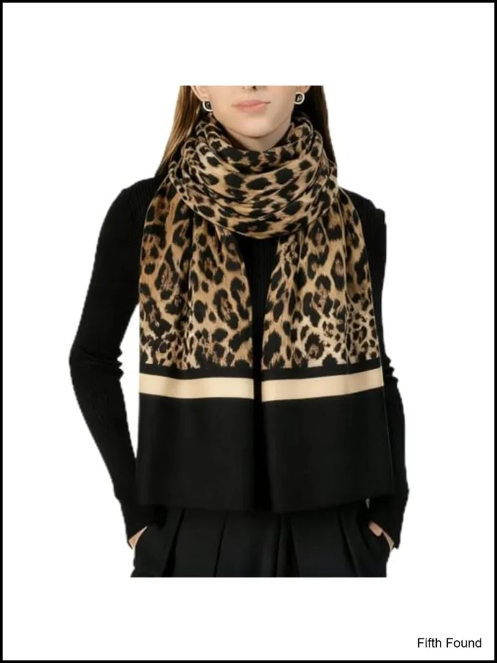 Oversized Leopard Print Scarf Soft Polyester Winter Shawl Wrap Women